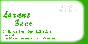 lorant beer business card